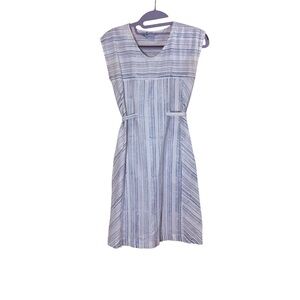 Passion Lilie Beach Normcore Travel Blue Stripe Cotton Mini Dress sz XS